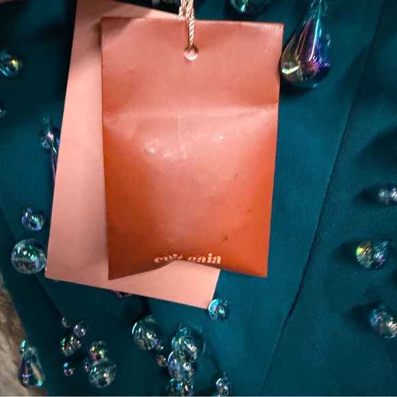 Cult Gaia Artemis Dress Seamoss Teal Embellished Mini beaded Revolve $1195 M - Picture 10 of 16